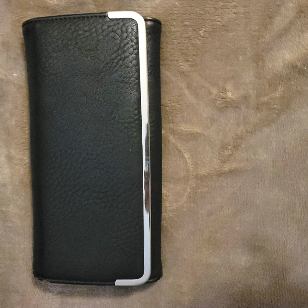 Unknown Source Black With Silver Hardware Wallet. - image 1